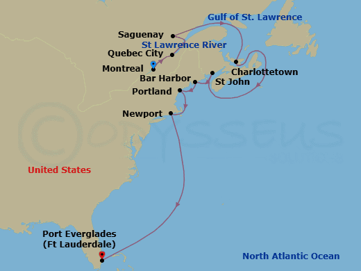 Itinerary map