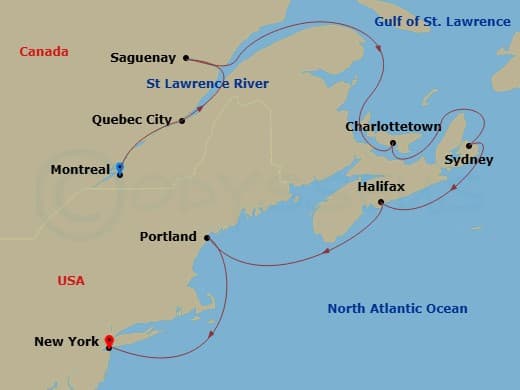 Itinerary map