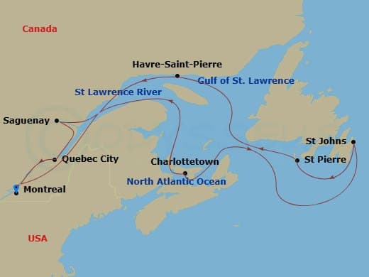 Itinerary map