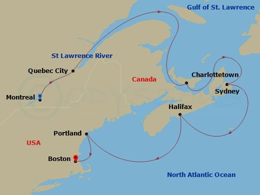 Itinerary map