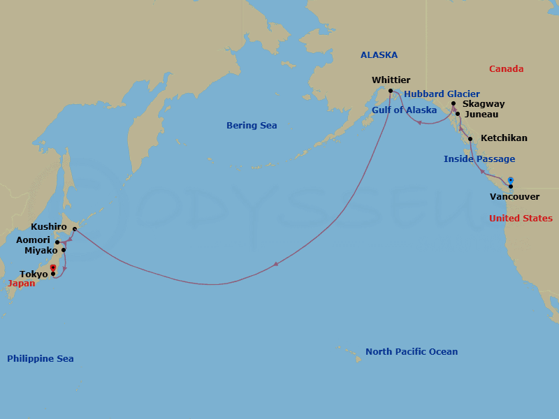 Itinerary map