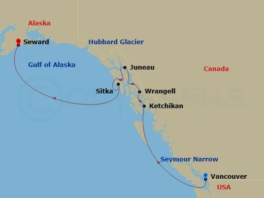 Itinerary map