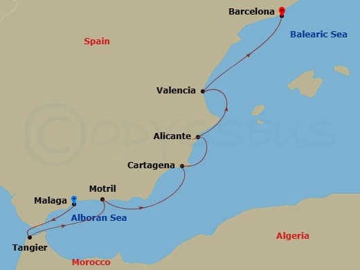 Itinerary map