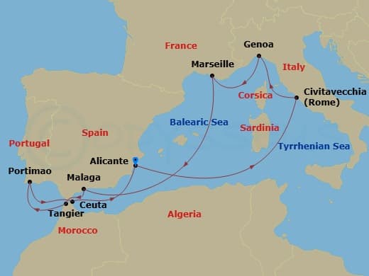 Itinerary map