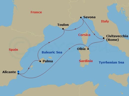 Itinerary map