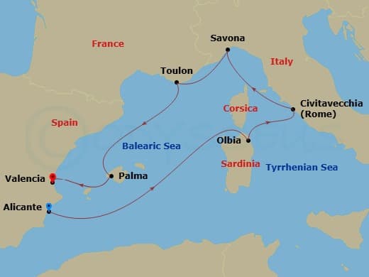 Itinerary map