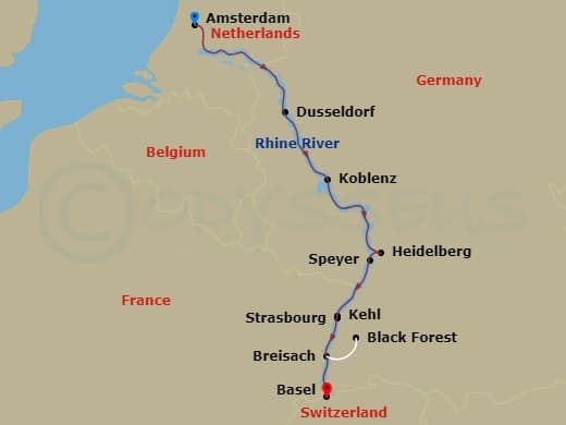 Itinerary map