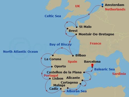 Itinerary map