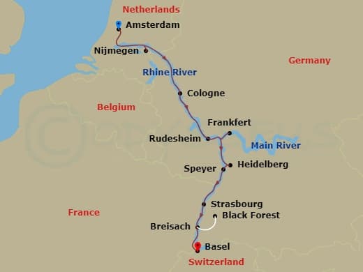 Itinerary map