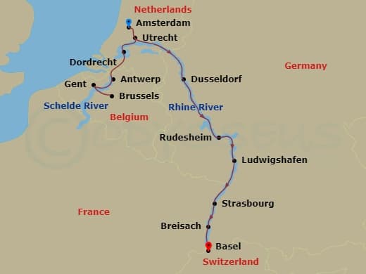 Itinerary map