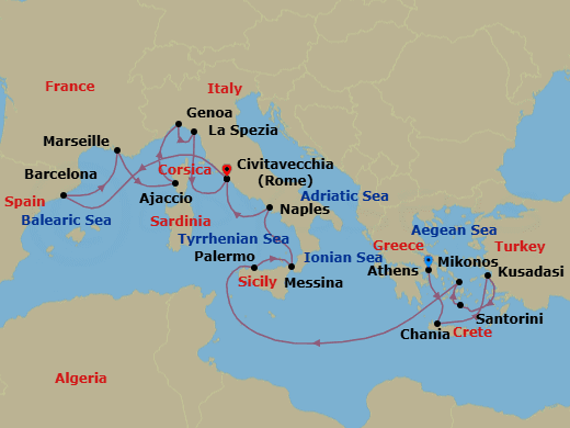 Itinerary map
