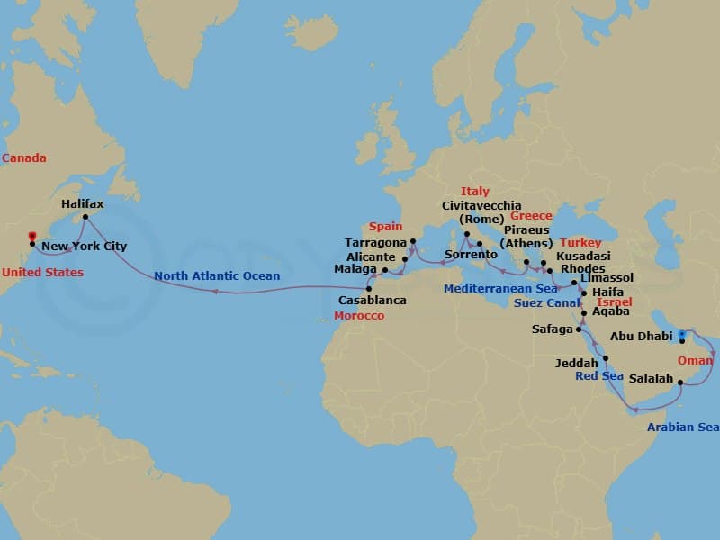 Itinerary map