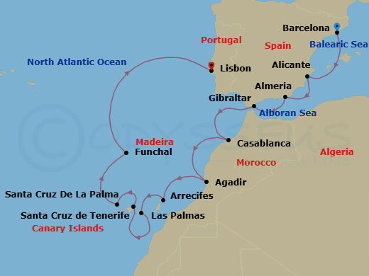 Itinerary map