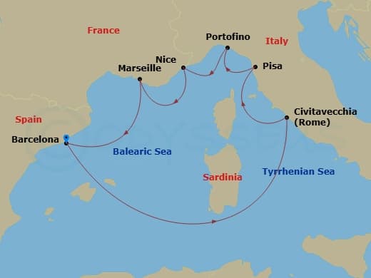 Itinerary map