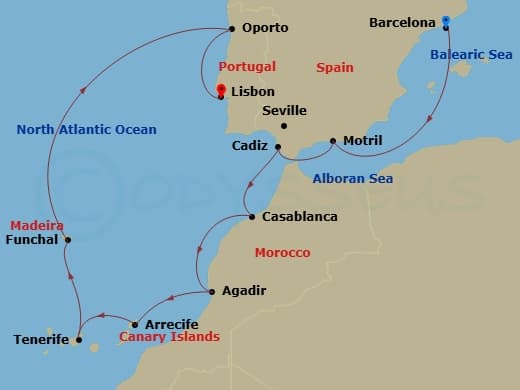 Itinerary map