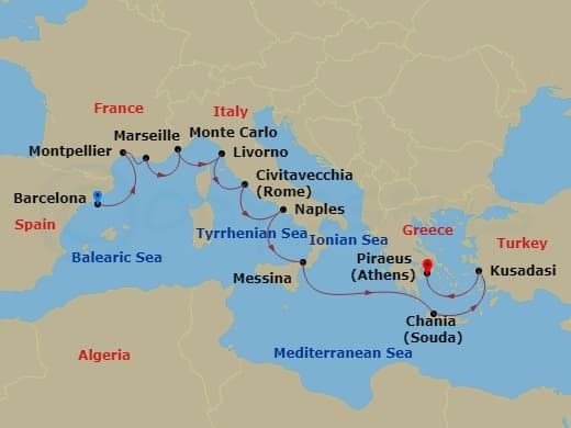 Itinerary map