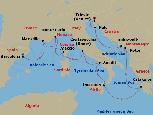 Itinerary map
