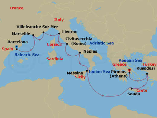 Itinerary map