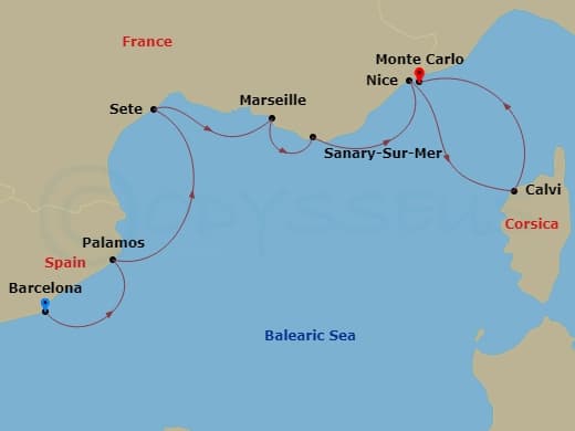 Itinerary map