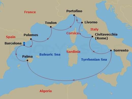 Itinerary map
