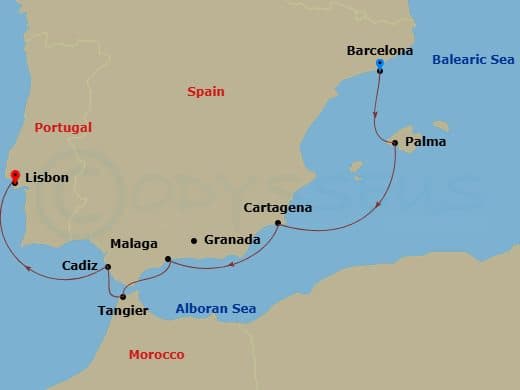 Itinerary map
