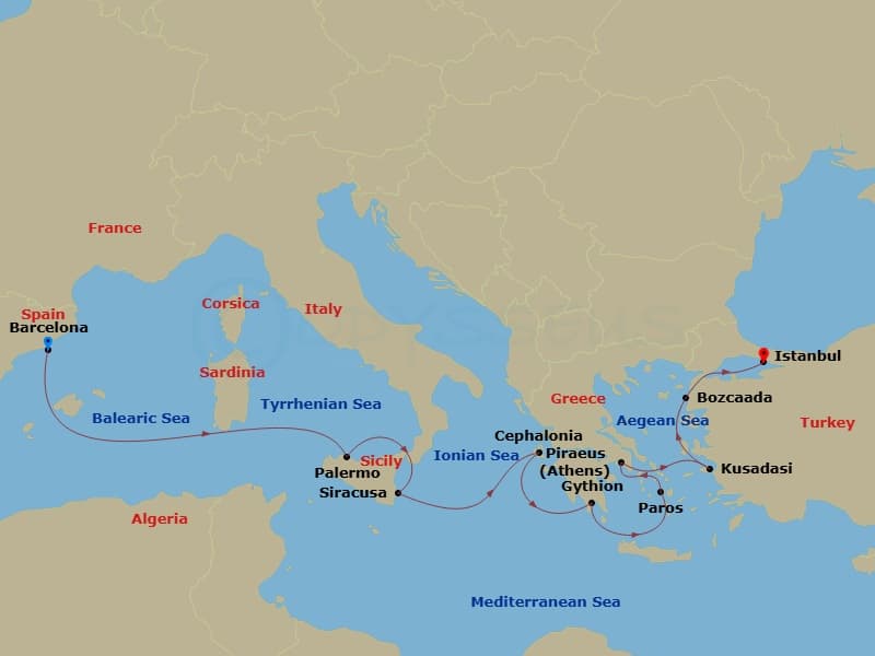 Itinerary map