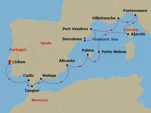 Itinerary map