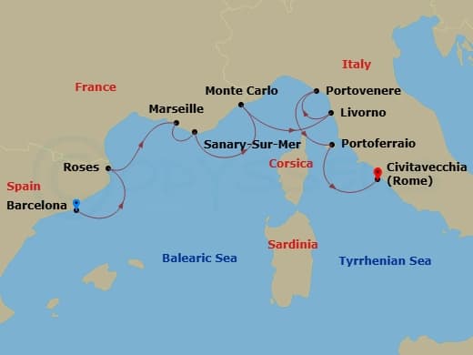 Itinerary map