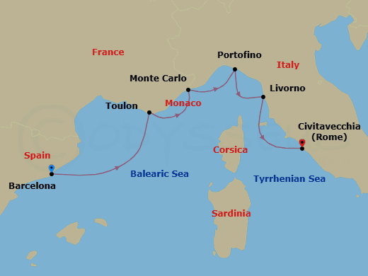 Itinerary map