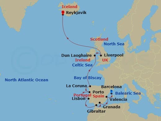 Itinerary map