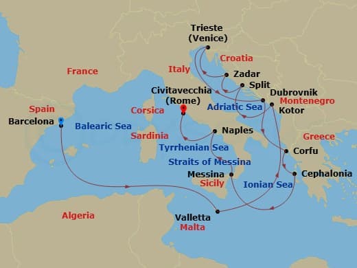 Itinerary map