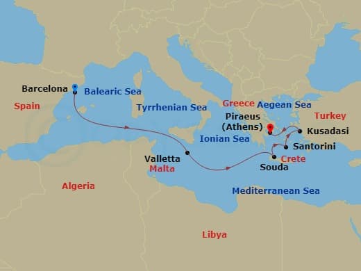 Itinerary map