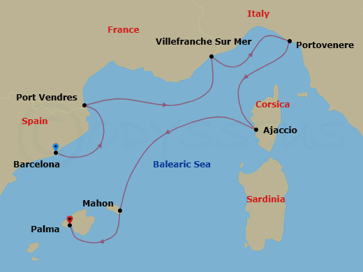 Itinerary map