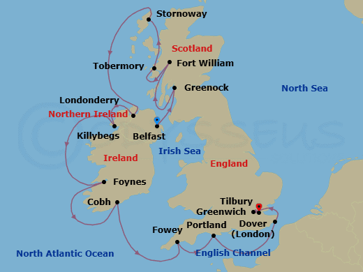Itinerary map