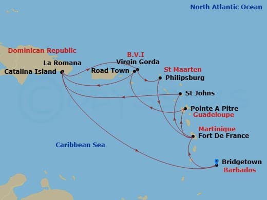Itinerary map
