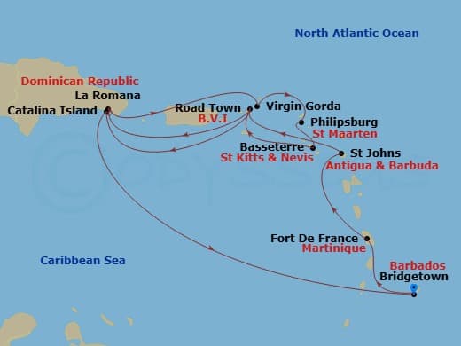 Itinerary map