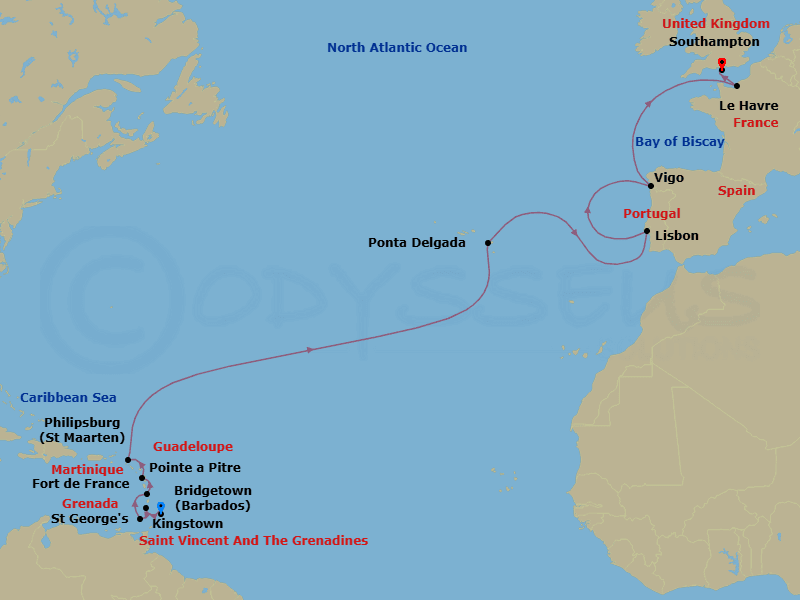 Itinerary map