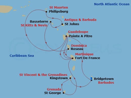Itinerary map