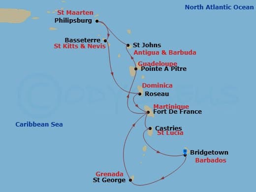Itinerary map