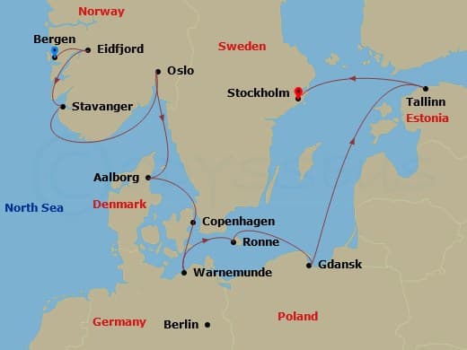 Itinerary map