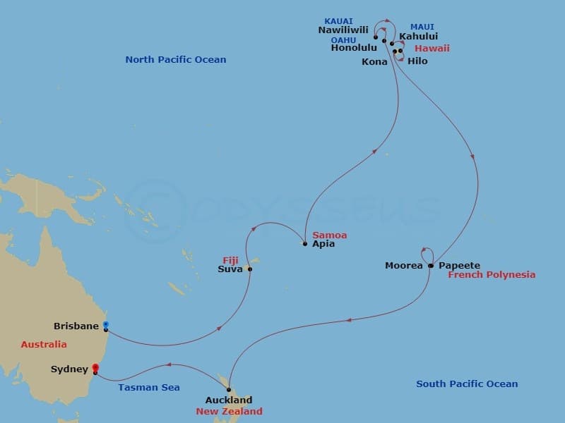 Itinerary map