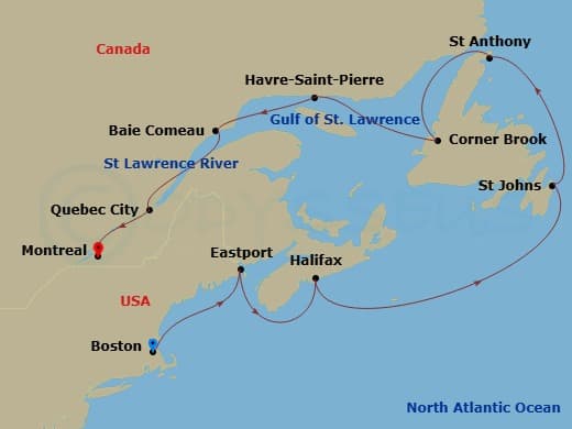 Itinerary map
