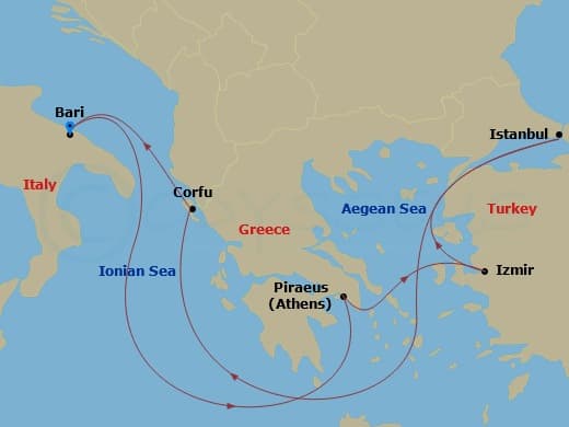 Itinerary map