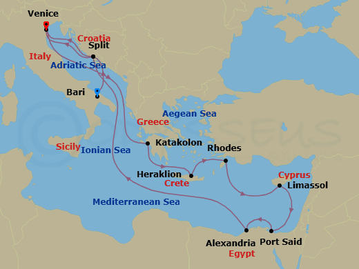 Itinerary map
