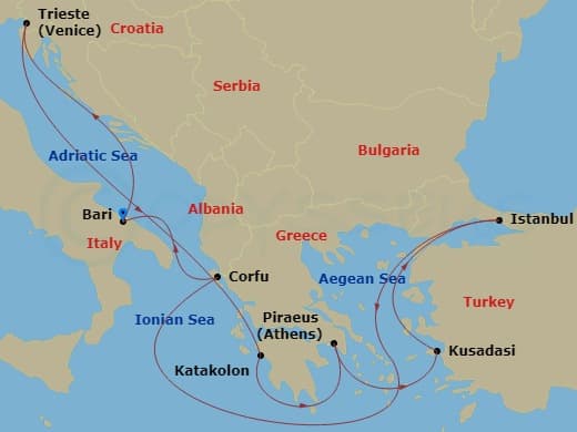 Itinerary map