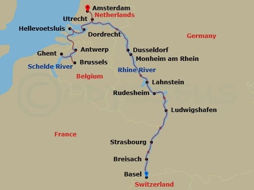 Itinerary map