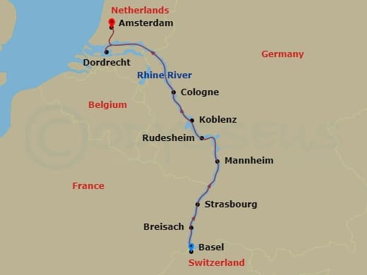 Itinerary map