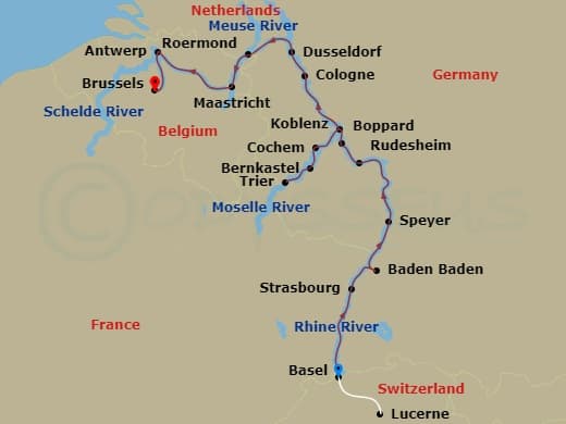 Itinerary map