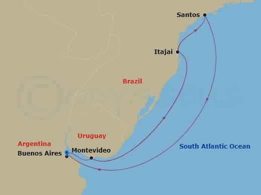 Itinerary map