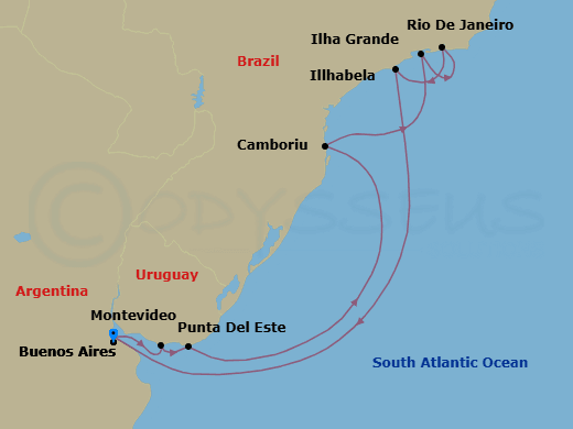 Itinerary map